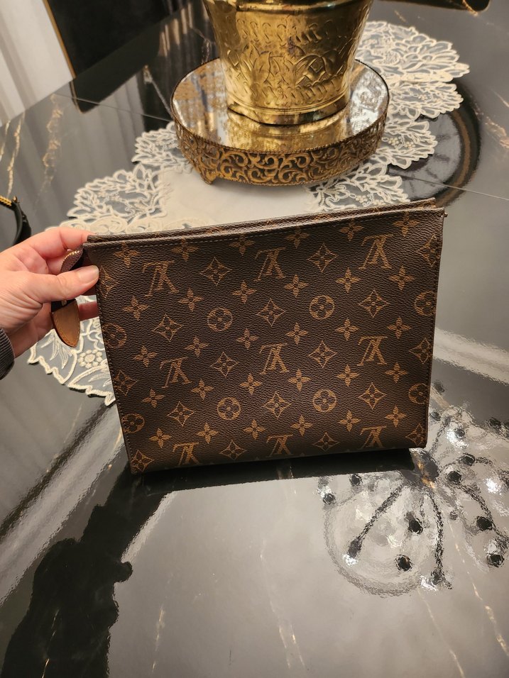 Kahverengi Deri Kadın Clutch Çanta - Görsel 4