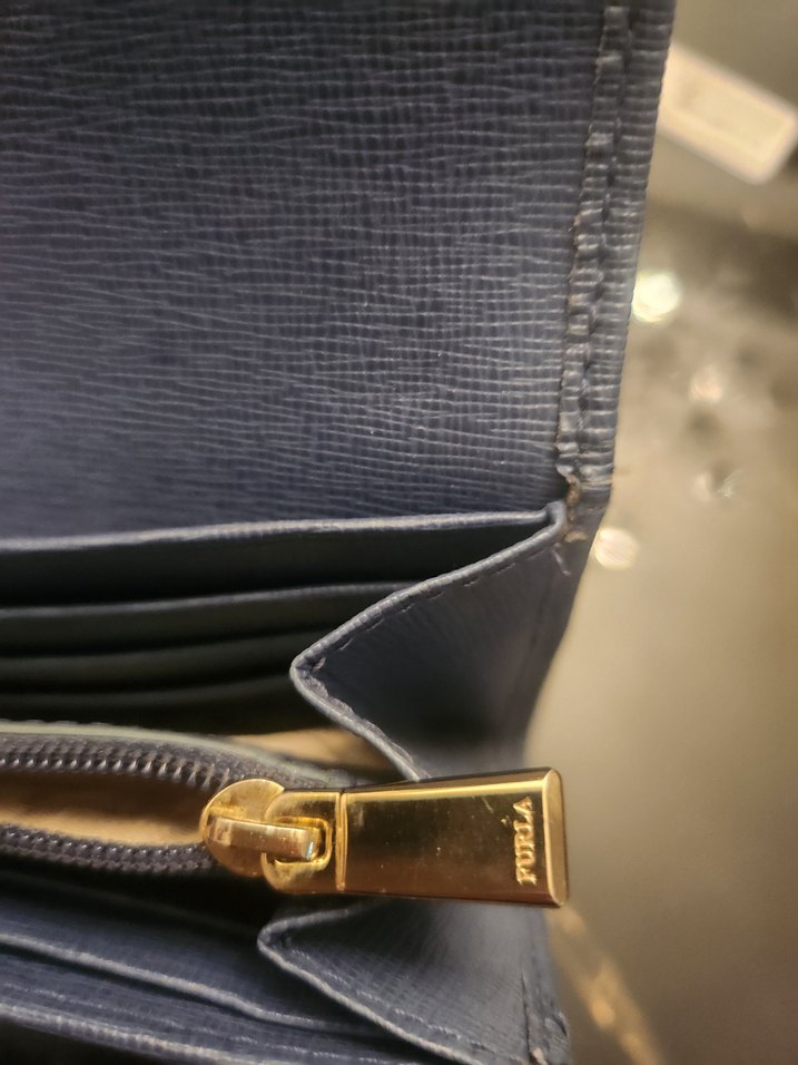 Furla Mavi Deri Fermuarlı Kadın Cüzdanı - Görsel 3