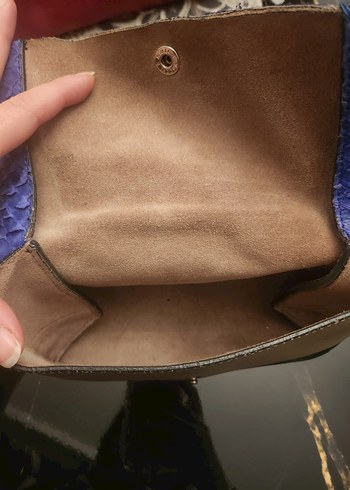 Mor Yılan Derisi Desenli Deri Kadın Çanta - Görsel 5