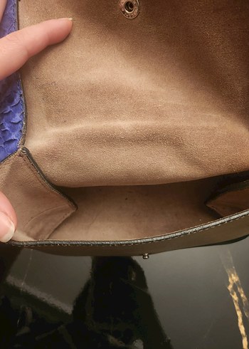 Mor Yılan Derisi Desenli Deri Kadın Çanta - Görsel 4