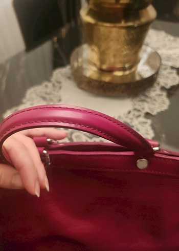 Bordo Deri Kadın Çanta - Görsel 8