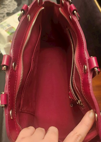 Bordo Deri Kadın Çanta - Görsel 4