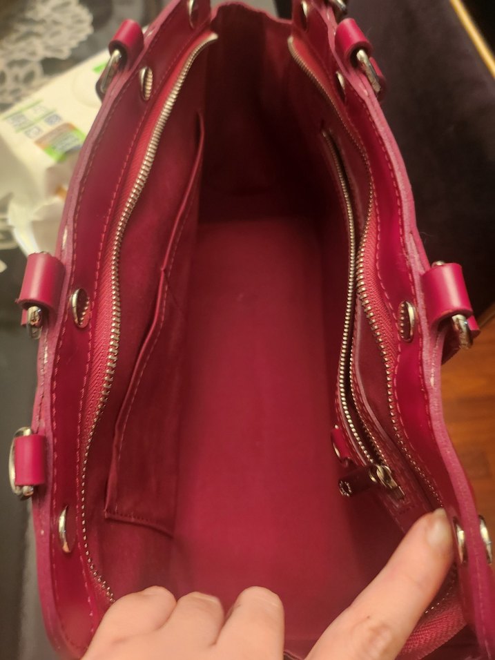 Bordo Deri Kadın Çanta - Görsel 4