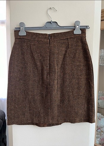 Kahverengi Vintage Mini Etek
