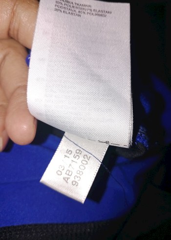 Mavi Bel Bantlı Siyah Spor Tayt - Görsel 3