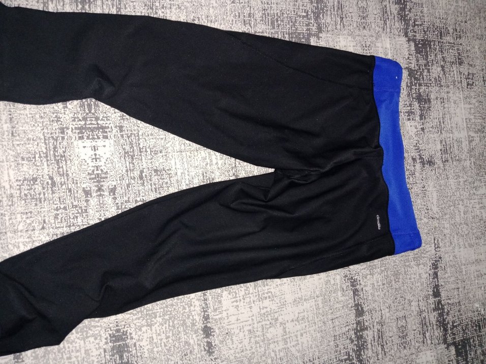 Mavi Bel Bantlı Siyah Spor Tayt - Görsel 2