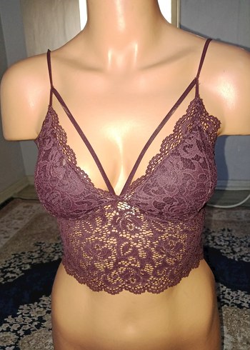 Penti Koyu Kahverengi Dantelli Kadın Bralet