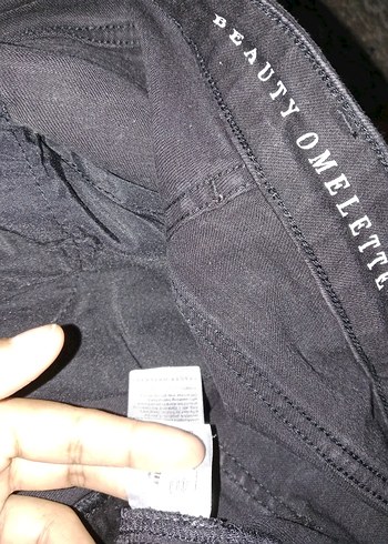 l Beden siyah Renk Siyah Kadın Denim Jean