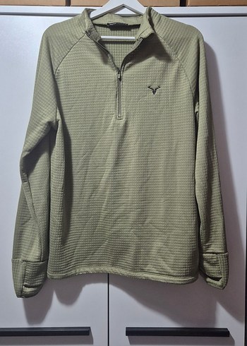 Koton Haki Yarim Fermuarli Rahat Sweatshirt