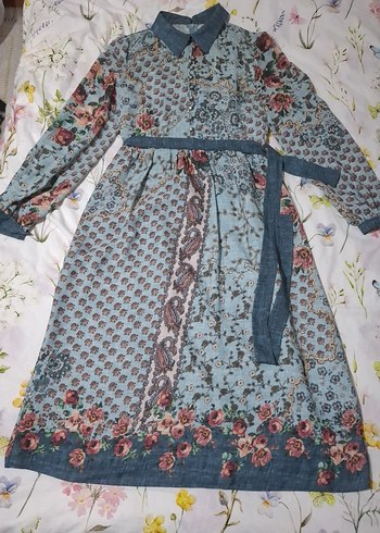 Vintage Love Vintage Cicekli Uzun Kollu Gomlek Elbise