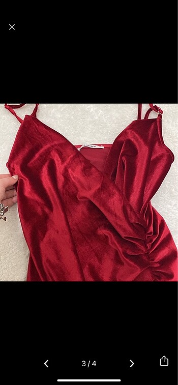 Trendyol & Milla Bordo kırmızı kadife elbise