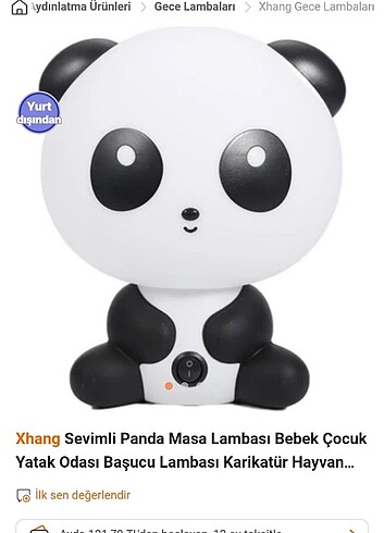  Beden Sevimli panda gece lambası 