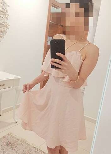 Özel dikim Sırt ipli volanlı elbise - Görsel 2