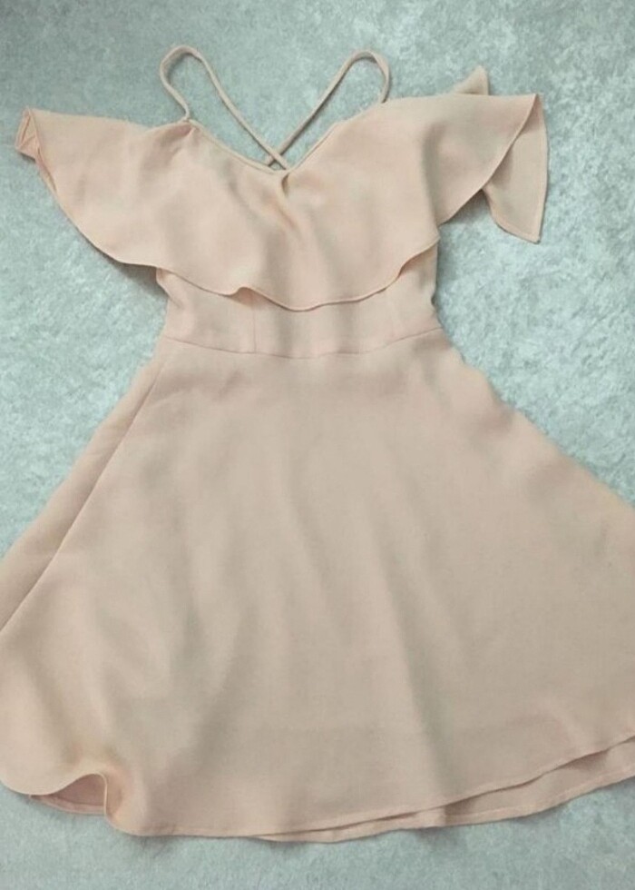 Özel dikim Sırt ipli volanlı elbise - Görsel 5