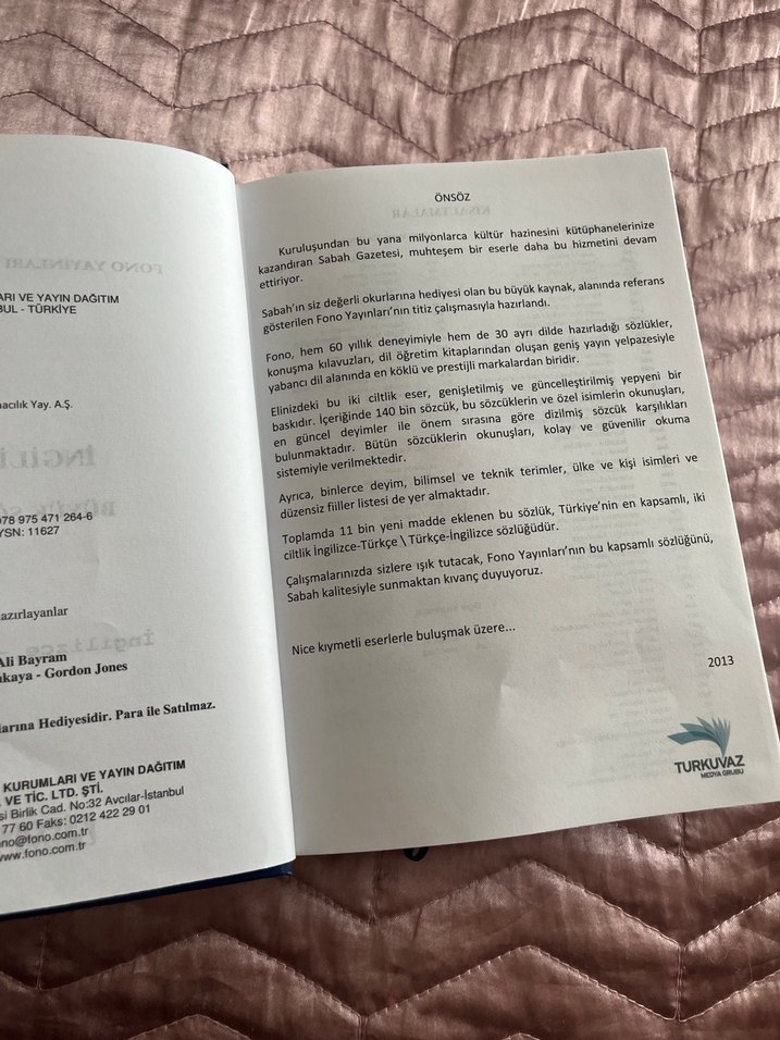 FONO Türkçe-İngilizce Büyük Sözlük Seti - Görsel 5