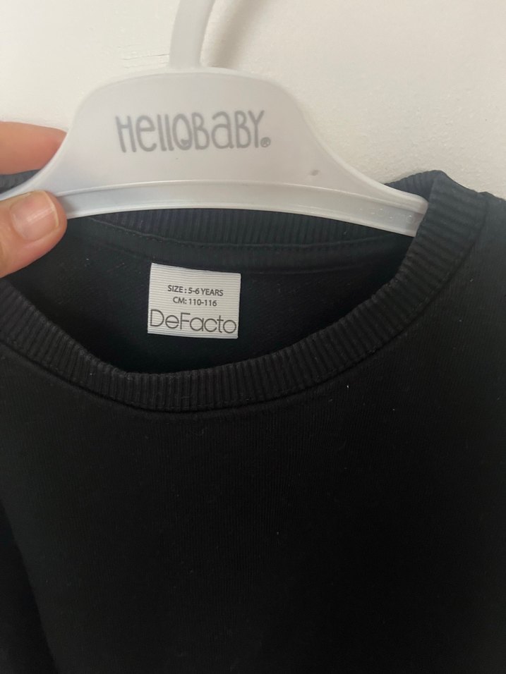 Siyah Basic  Sweatshirt - Görsel 2