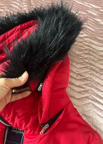 Kürklü Kırmızı Kadın Kış Montu - Görsel 3