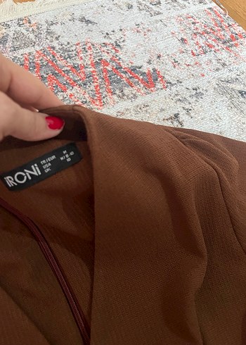 Kahverengi kruvaze Kadın Elbise - Görsel 2