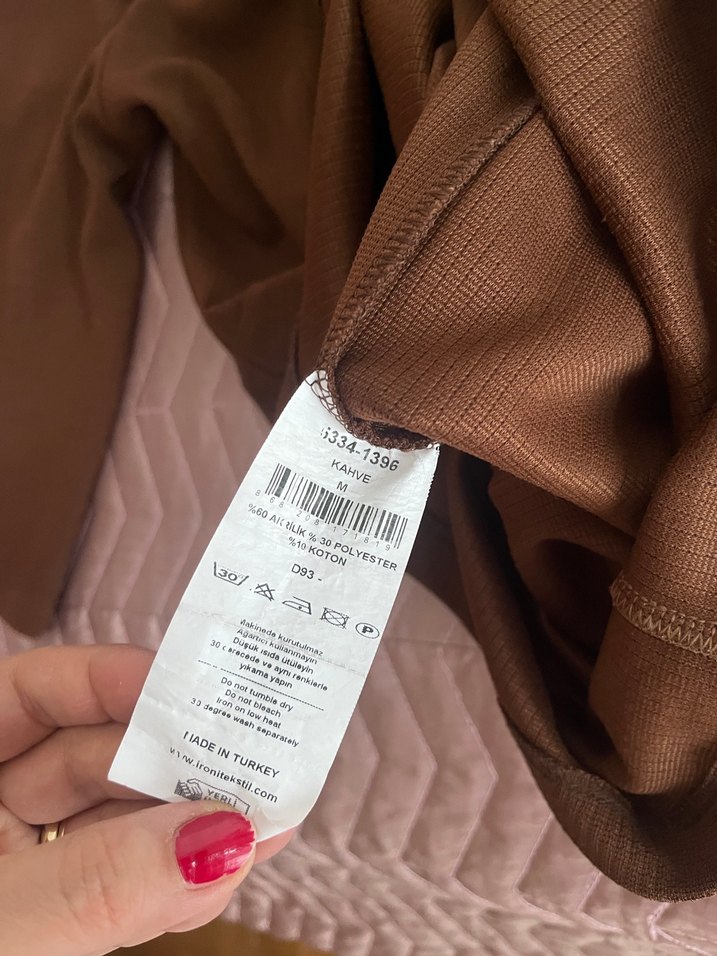 Kahverengi kruvaze Kadın Elbise - Görsel 4