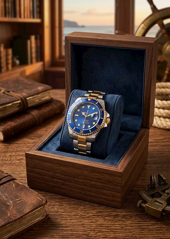 Rolex Mavi Kadranli İki Renkli Metal Saat
