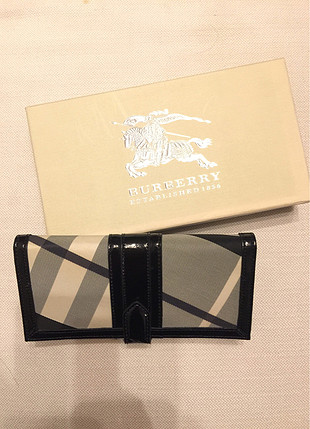 diğer Beden Burberry gercek rugan deri ve kanvas Continental cuzdan