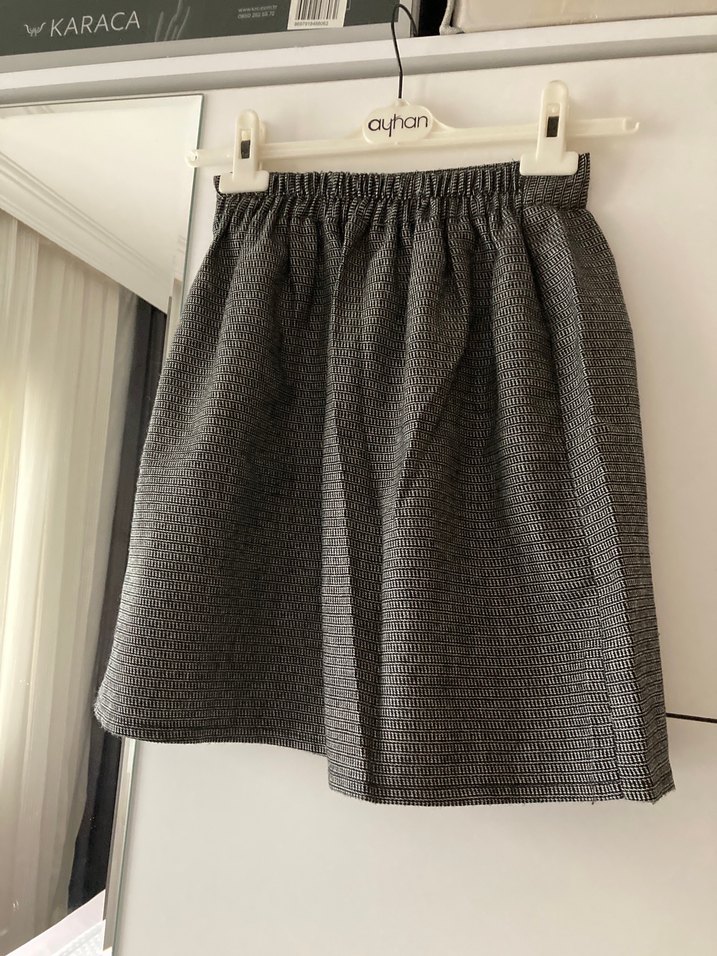 Gri Pilili Midi Etek - Görsel 3