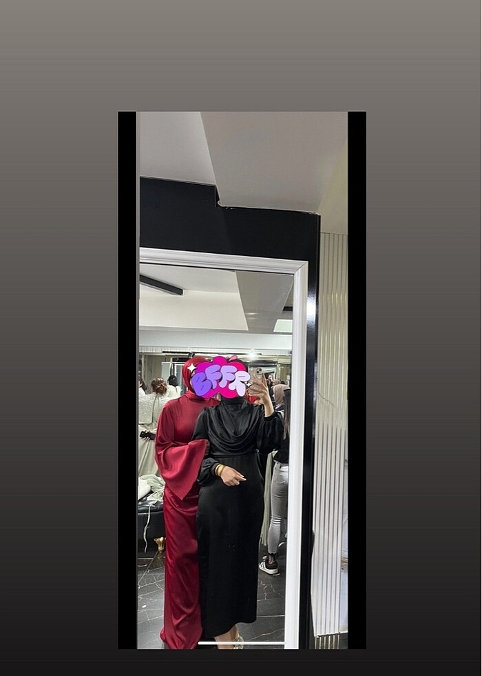 Saten kırmızı abiye elbise - Görsel 3