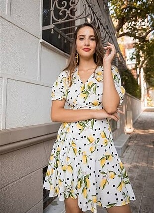 Desenli mini elbise