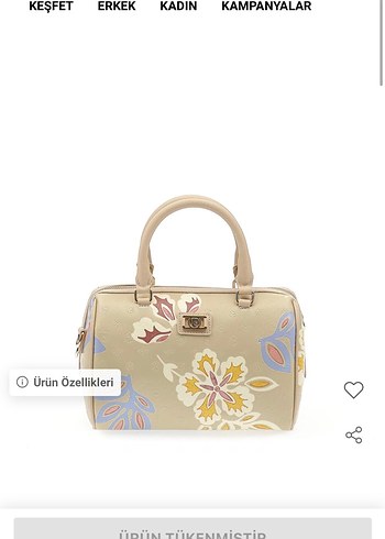 Bej Çiçekli pierre cardin çanta
