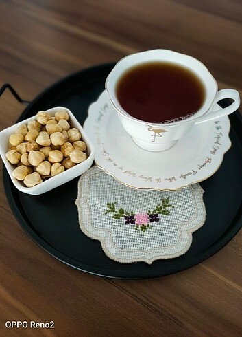 English Home Etamin işi kahve sunum