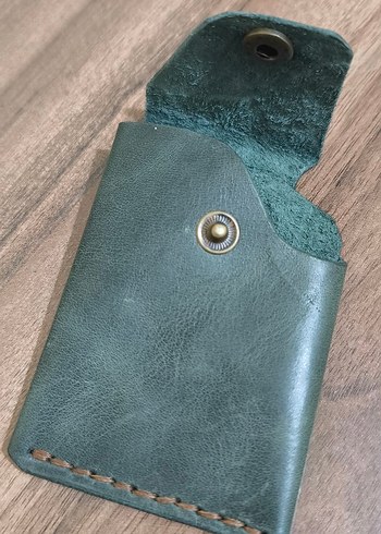 Diğer Vintage Yesil Deri Kartlik Sik Ve Pratik