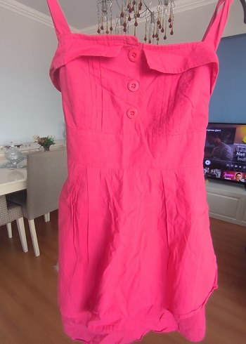 Loft Canli Fusya Kolsuz Mini Elbise