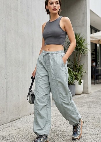 Zara Acik Gri Kargo Pantolon