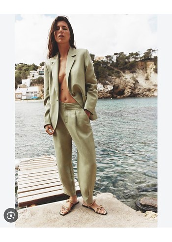 Zara Yesil Pantolon