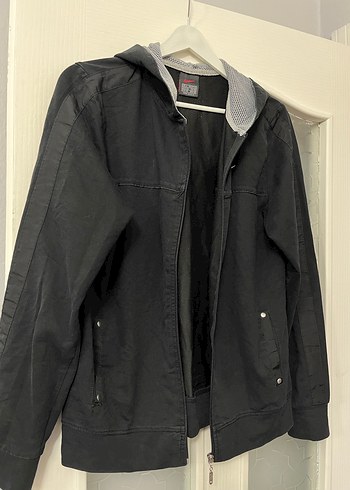 Kadın Siyah Fermuarlı Keten Ceket - Görsel 2