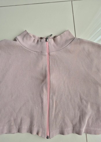 Trendyol & Milla Fermuarlı Yüksek Yakalı Bej Sweatshirt