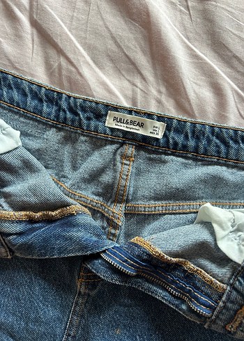 Pull and Bear Koyu Mavi Kot Mini Etek