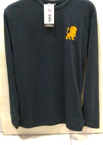 Diğer Soy Siyah Aslanli Bisiklet Yaka Sweatshirt