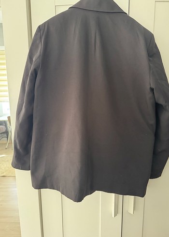 Diğer Zamansiz Siklik Siyah Oversize Kruvaze Blazer Ceket