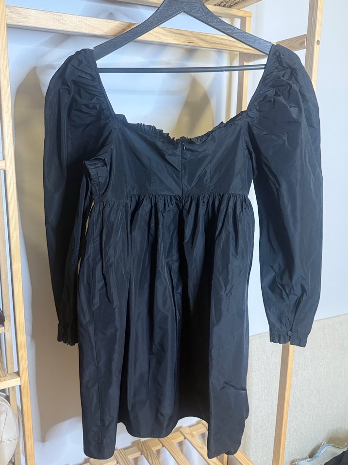 Nakışlı Siyah Gotik Midi Elbise - Görsel 3