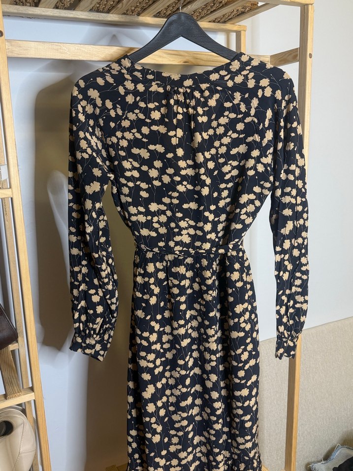 Bohem Uzun Kollu Piliseli Elbise - Görsel 4