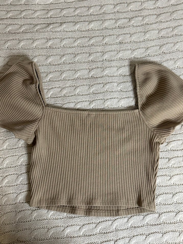 Bej Triko  Kadın Bluz - Görsel 2