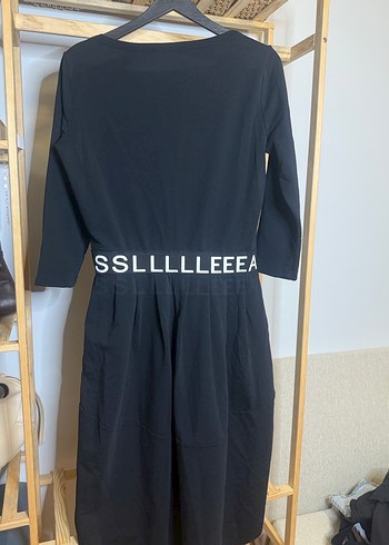 Siyah Uzun Kollu Beli Kuşaklı Elbise - Görsel 3