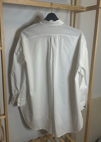 Kadın Beyaz Keten Uzun Kollu Gömlek - Görsel 3