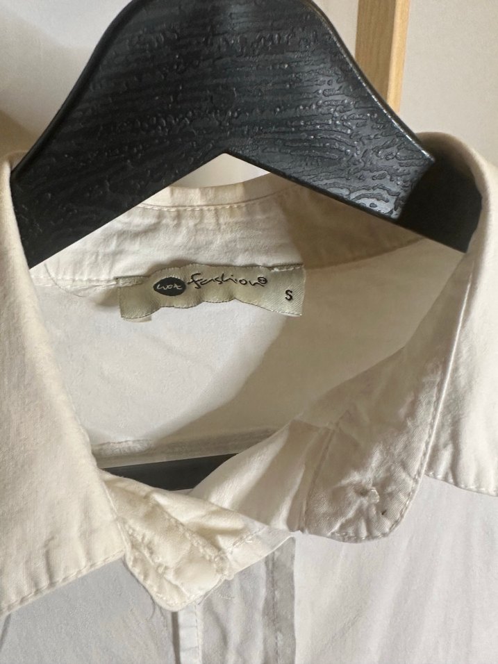 Kadın Beyaz Keten Uzun Kollu Gömlek - Görsel 4