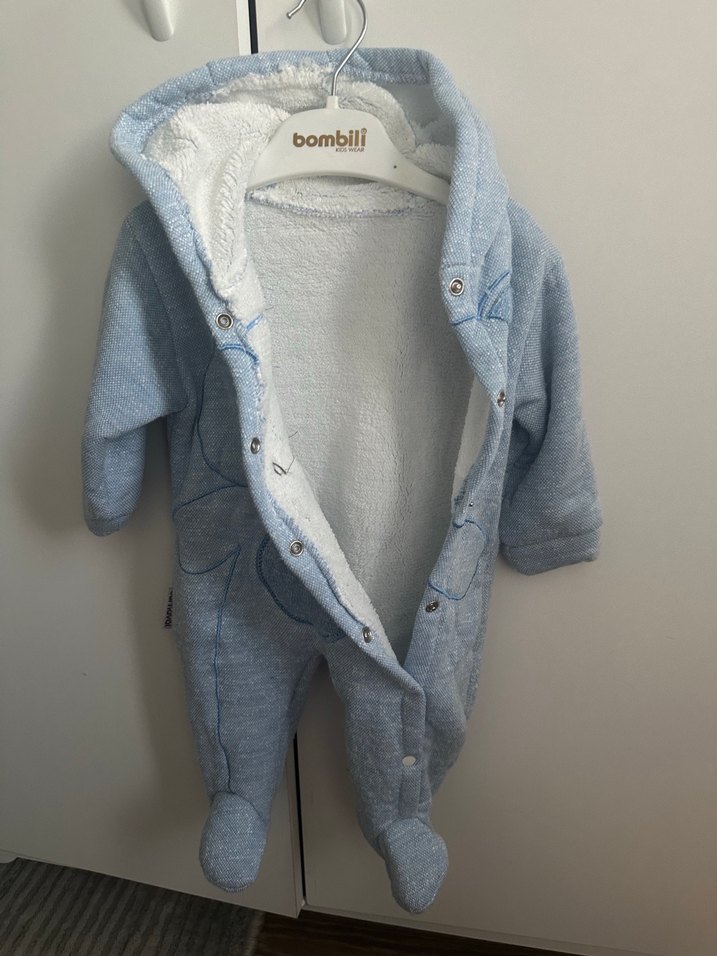 Mavi Nakışlı Bebek Tulumu - Görsel 2