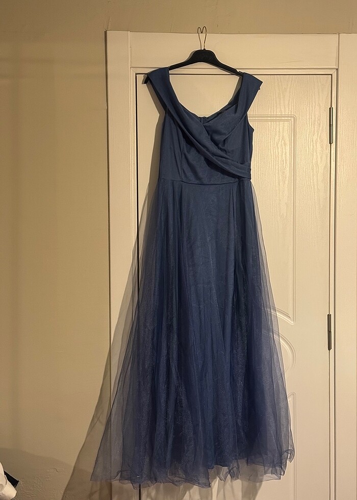 Mavi Abiye Elbise - Görsel 4