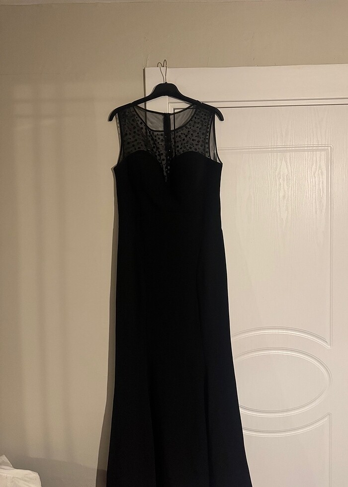 Uzun Abiye Siyah Elbise - Görsel 3