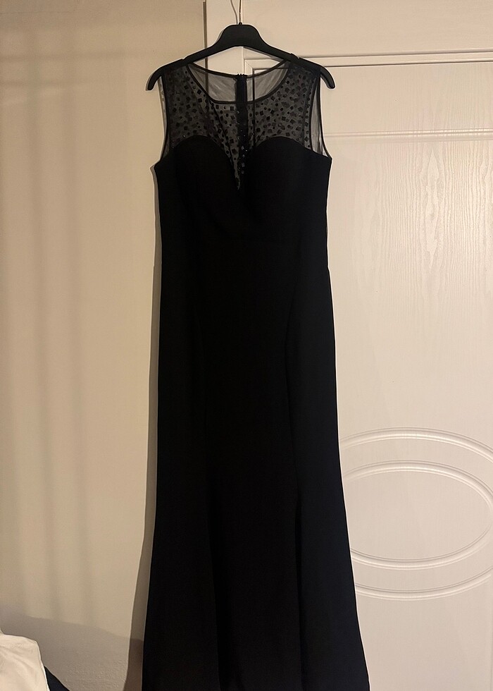 Uzun Abiye Siyah Elbise - Görsel 4