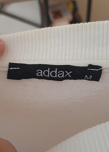 m Beden Addax Beyaz Baskılı Sweatshirt